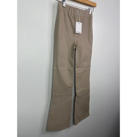 Walter Baker Lori Leather Flare Leg Elastic Waist Pant Women's Dove Size: XS NWT - Picture 4 of 10